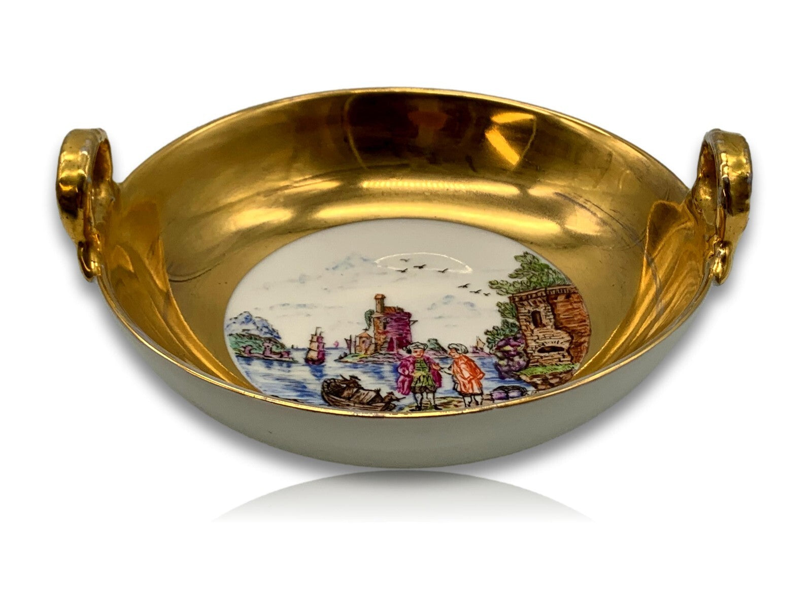KPM Berlin - Ringhenkelschälchen  Porzellan - seltene Chinoiserie Bemalung0