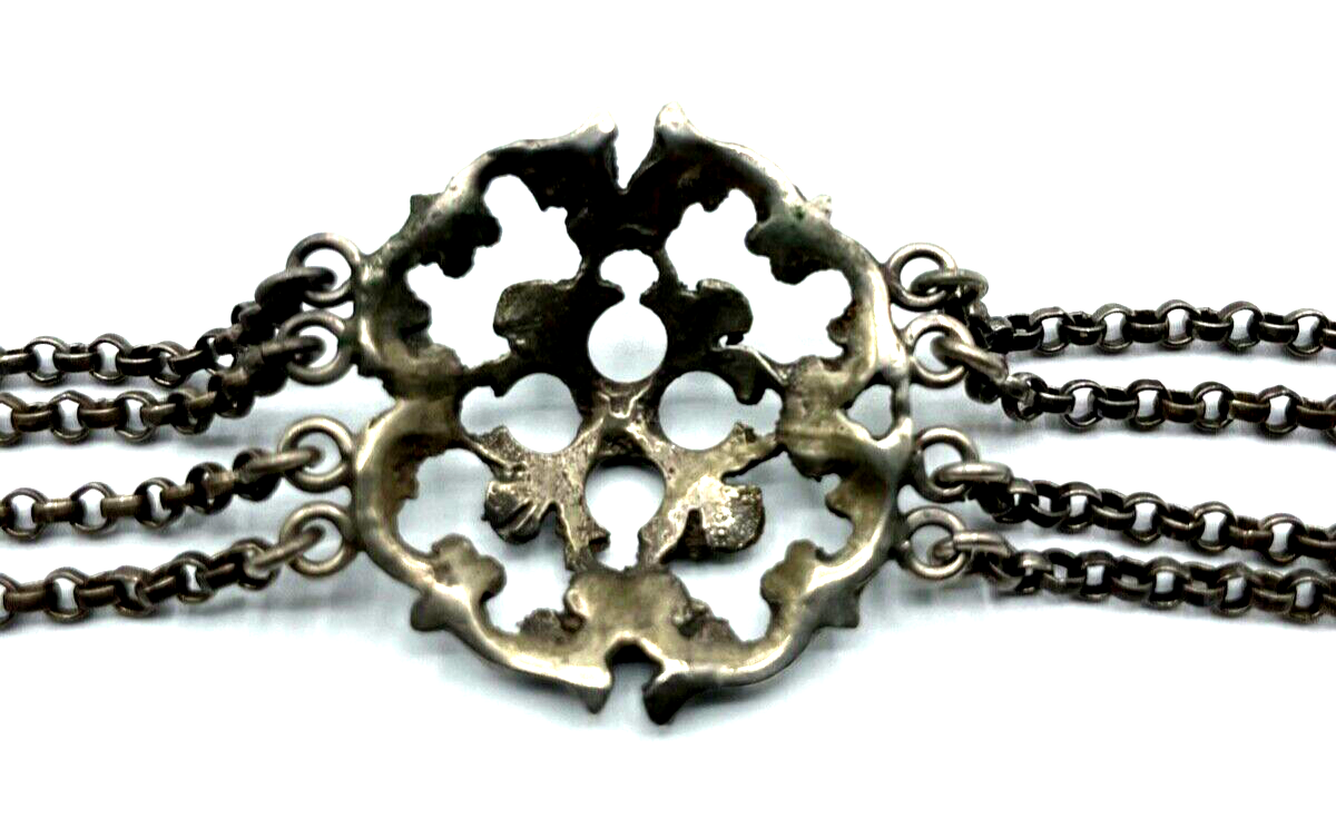 Antik 800 Silber Kropfkette Koralle Trachtenschmuck Halskette Collier Landhaus4