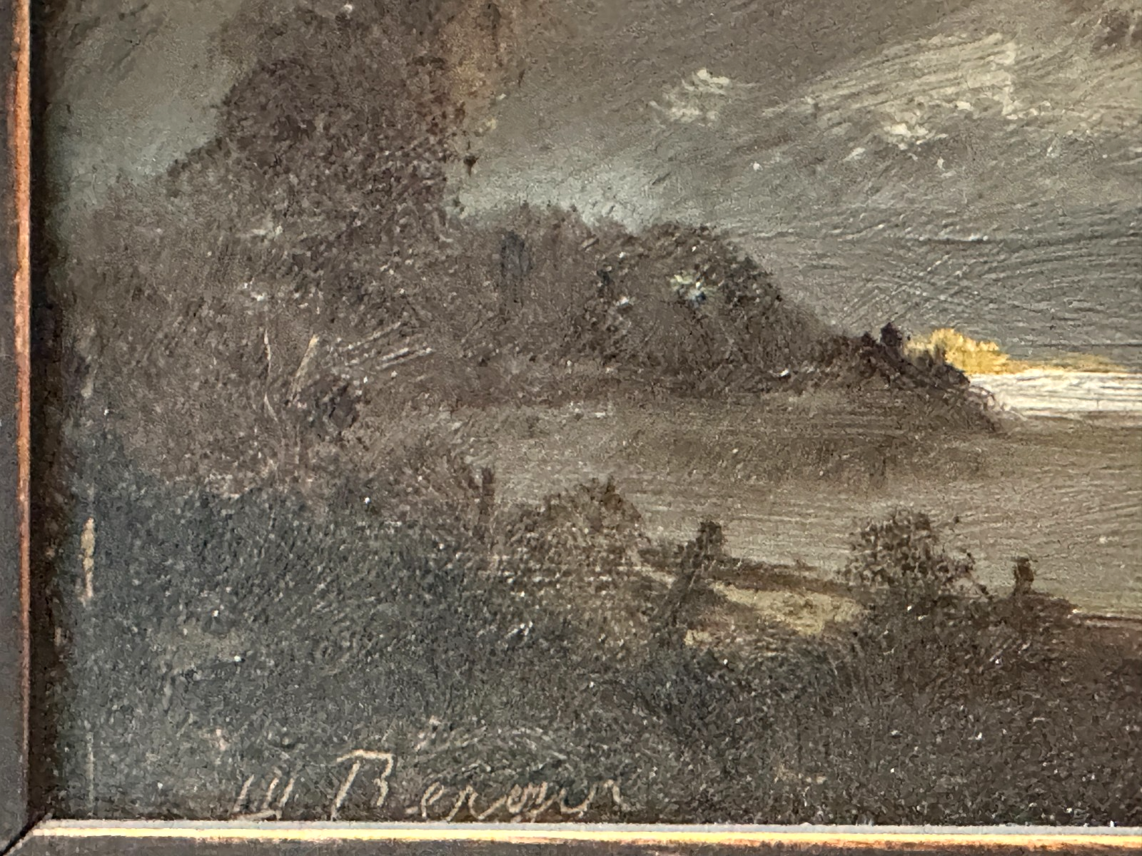Heinrich Berger - Landschaftsgemälde - Öl auf Platte - signiert - gerahmt3