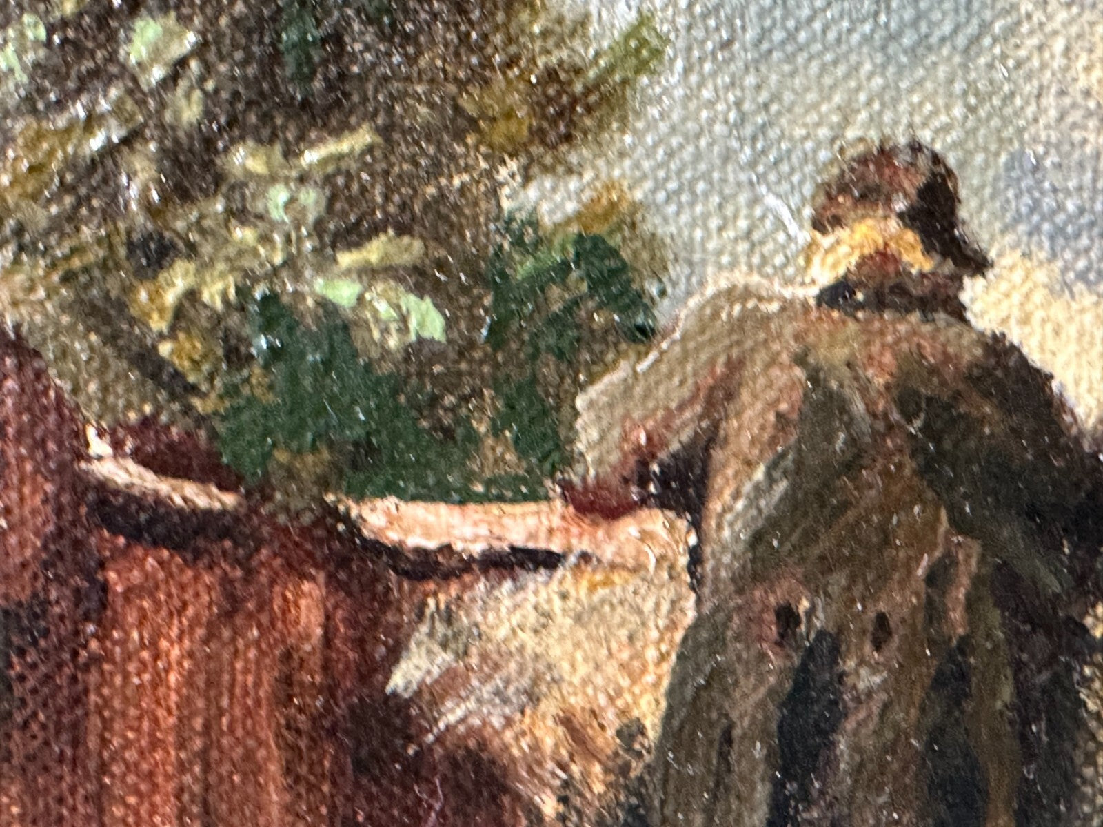Carl Spitzweg - Der alte Mann auf der Terrasse - Öl Leinwand auf Platte Kopist3