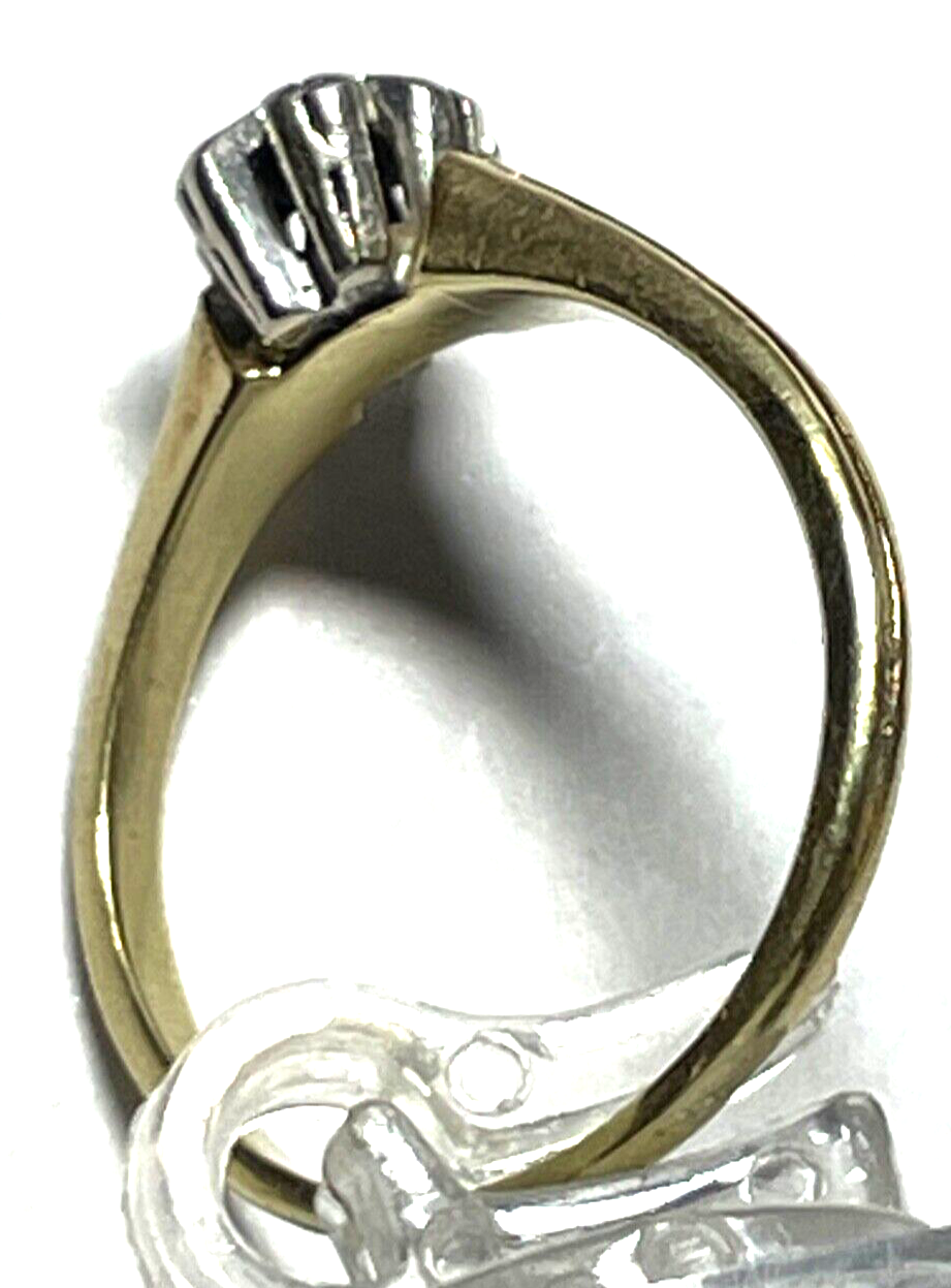 Klassisch solider 585 Gold 14 K Ring Brillant ca. 0,05 ct. Ø 20mm RG 633