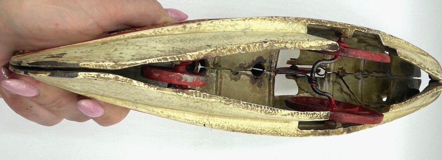 Orig. antik Gusseisen Spielzeug Seitenrad-Dampfer Raddampfer City of New York13