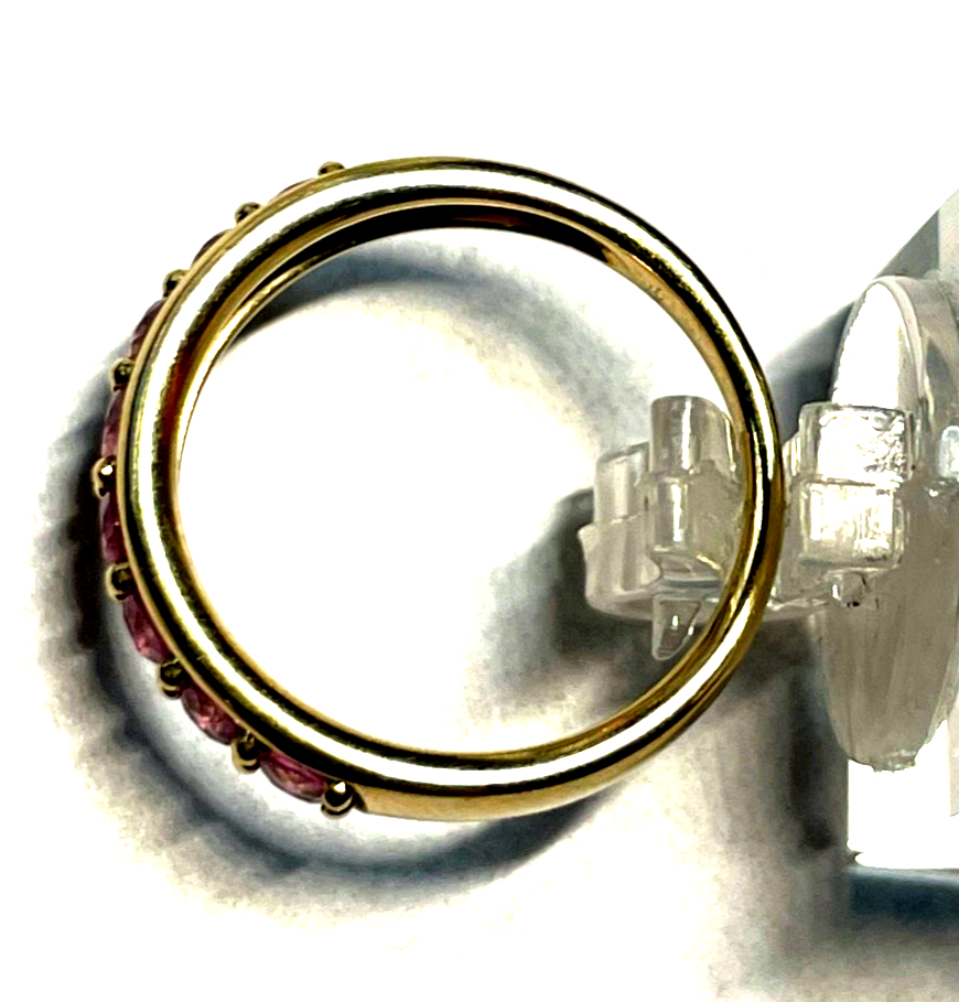 Massiver 375 Gold 9 K BCI Ring mit 8x Padparadscha Saphir in Pink RG 57 Ø 18 mm4