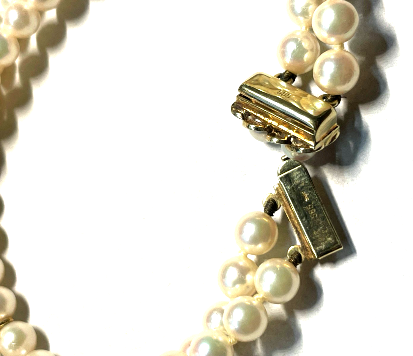 19 cm langes Akoya Perlen Armband mit 585 Gold Stegen + Schliesse top gepflegt2