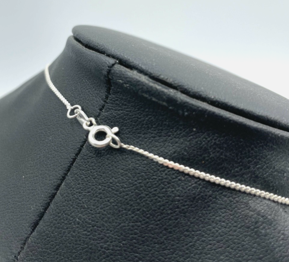 45 cm lange 925 Silber Halskette mit massivem Bergkristall Anhänger modern3