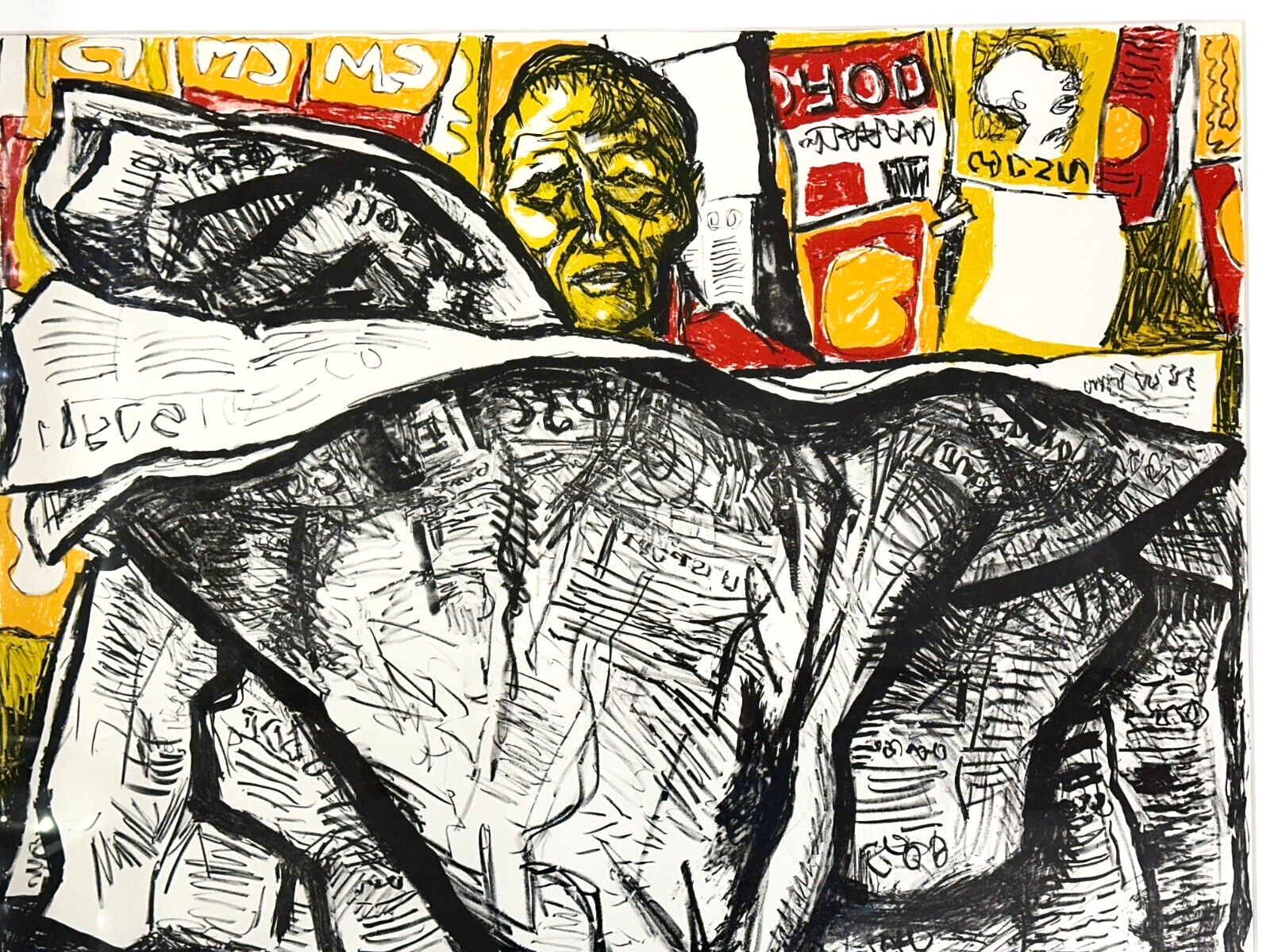 Renato Guttuso 1912-1987 - Lithographie 'Uomo con giornale' 1966 - sign. & num.1