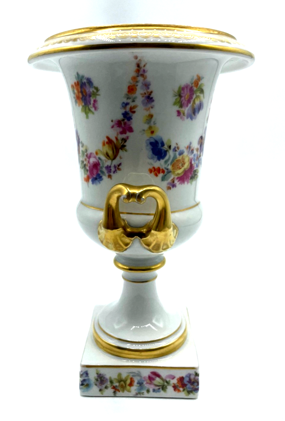 20er J Krautheim Porzellan Amphoren Vase attraktive Pokalvase handbemalt Gold5