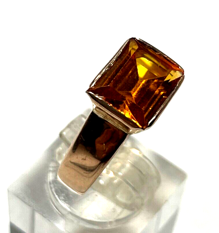 375 Gold 9 K Ring Goldtopas Ø 17 mm RG 55 Juwelier gepflegt Roségold2