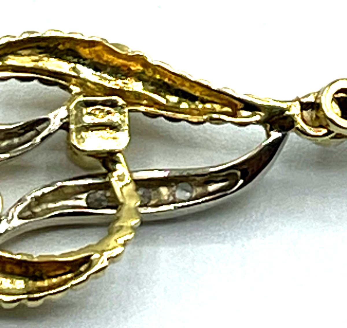 750 Gold 18 K Gold apart Collier Kette Weißtopas Schleife Dekor Juwelier L 43,55