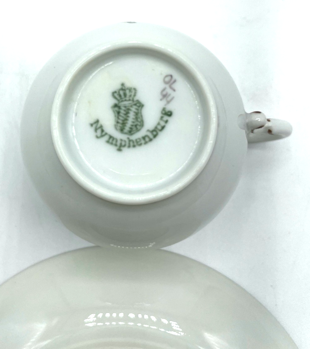 Antik Nymphenburg Porzellan Gedeck 2 tlg. Sammeltasse Mokkatasse  Espressotasse6