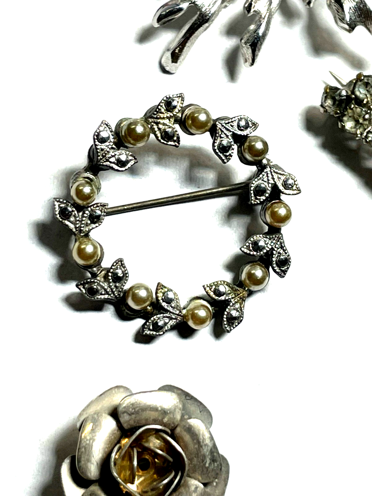 5 x vintage Brosche Anstecknadel Konvolut silber farbig top gepflegt Modeschmuck5