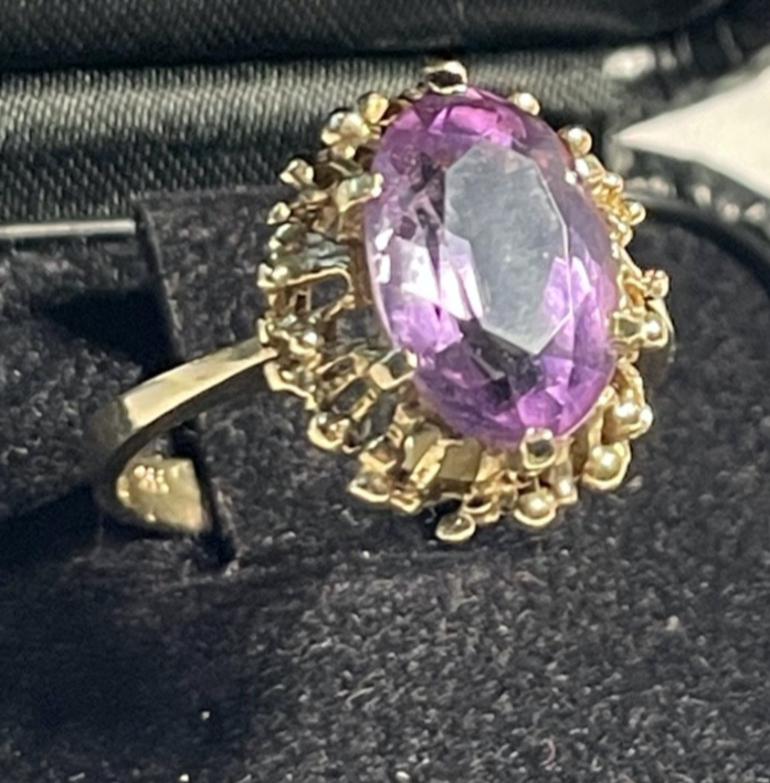 Klassisch Design 333 Gold 8 K Ring Amethyst Ø 18,4 mm RG 58 Juwelier wunderschön5