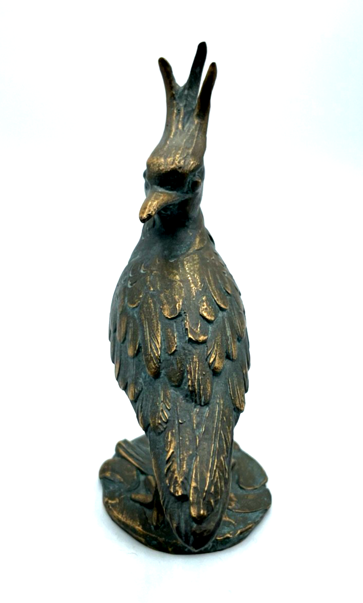 Strassacker Bronze Plastik mit Patina Vogel vollplastisch H 16,5 cm mit Stempel4