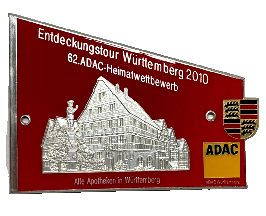 62. ADAC Heimatwettbewerb Württemberg 2010 Apotheken  Auto Plakette Car Badge0