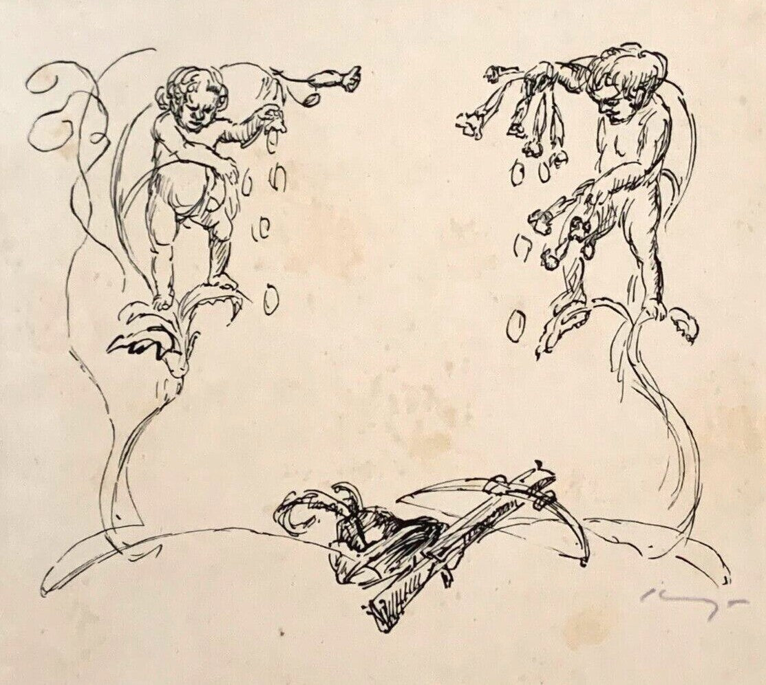 Max Slevogt 1868-1932 - Lithographie - Szenische Illustration - signiert 0