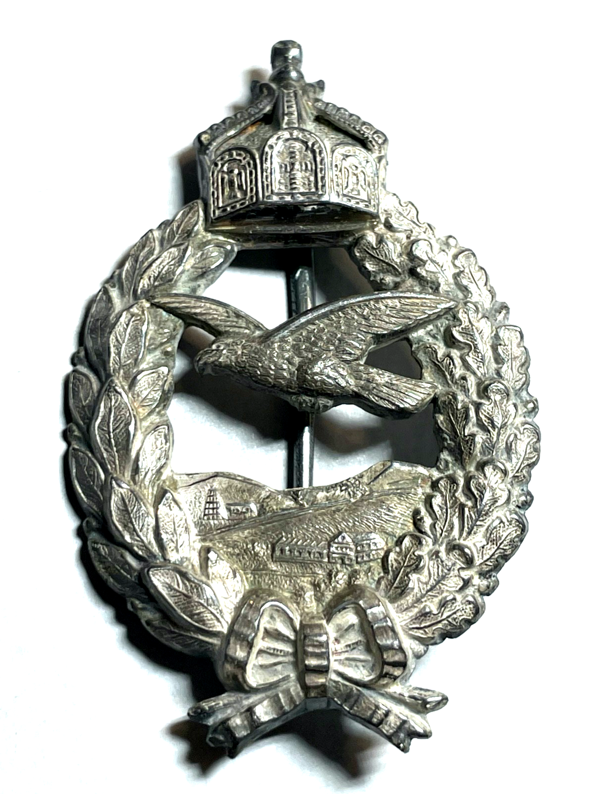 800 Silber C.E. Juncker Berlin Flieger-Erinnerungsabzeichen I. WK sehr gepflegt2