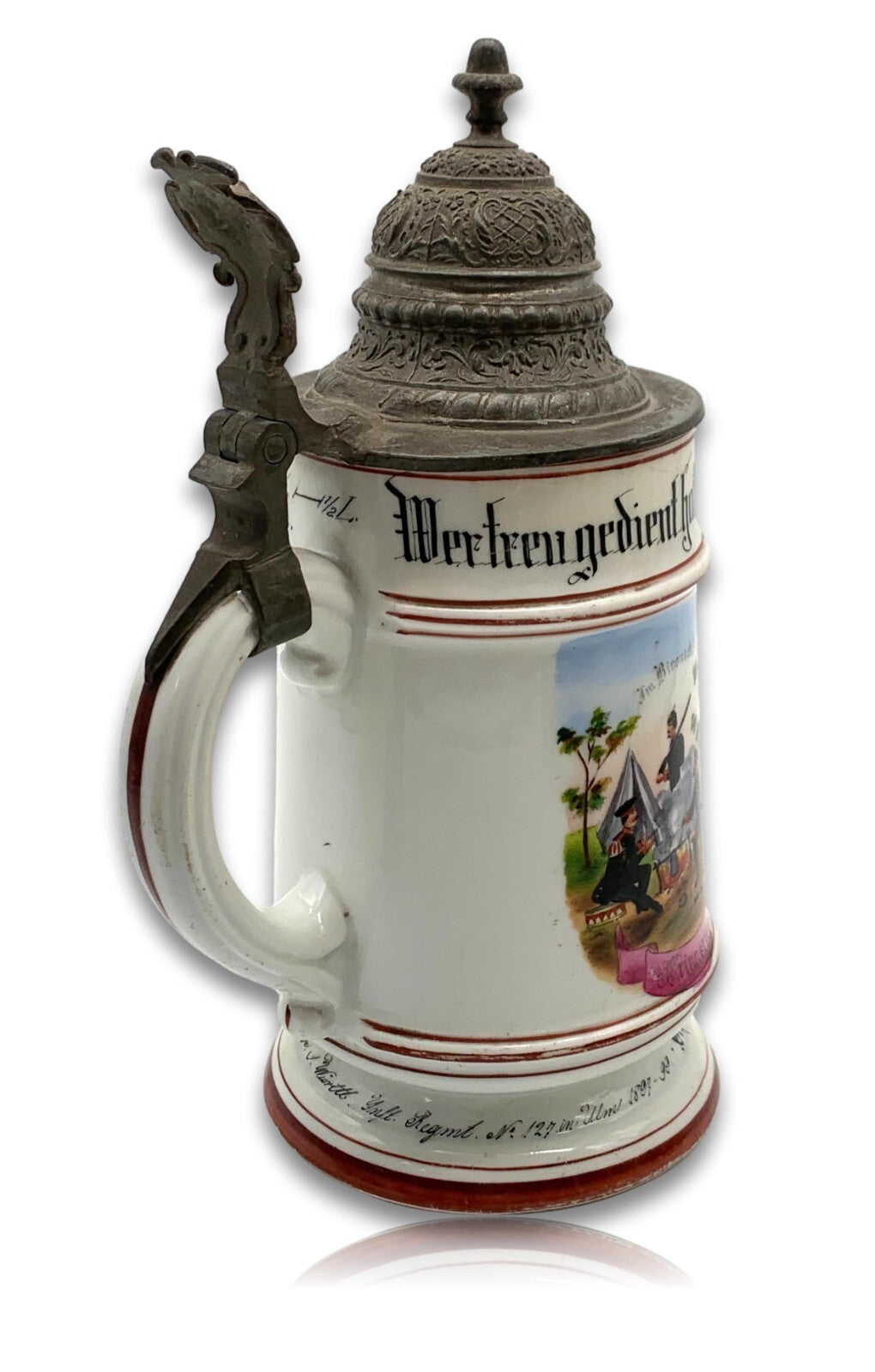 Reservistenkrug Krug 5. Comp 9. Württ. Inft. Regiment Nr. 127 Ulm - Karl Haller3