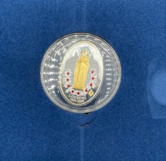 5 Dollar Cook Inseln 25 Gr. Silber Papst Benedikt XVI. in Lourdes 2008 in Box3