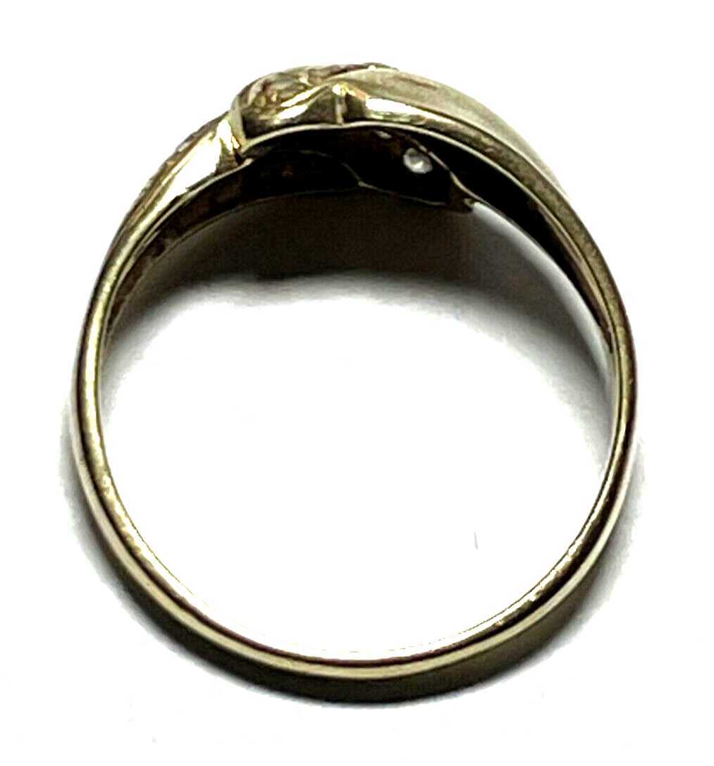 Solider 585 Gold 14 K Ring 17,5 mm RG 55 mit Weißtopas Juwelier 3,06 Gr. gepfl.6