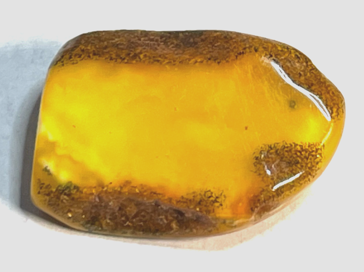 Antik Natur Bernstein Findling als Brosche Butterscotch Unikat Knochenbernstein?0