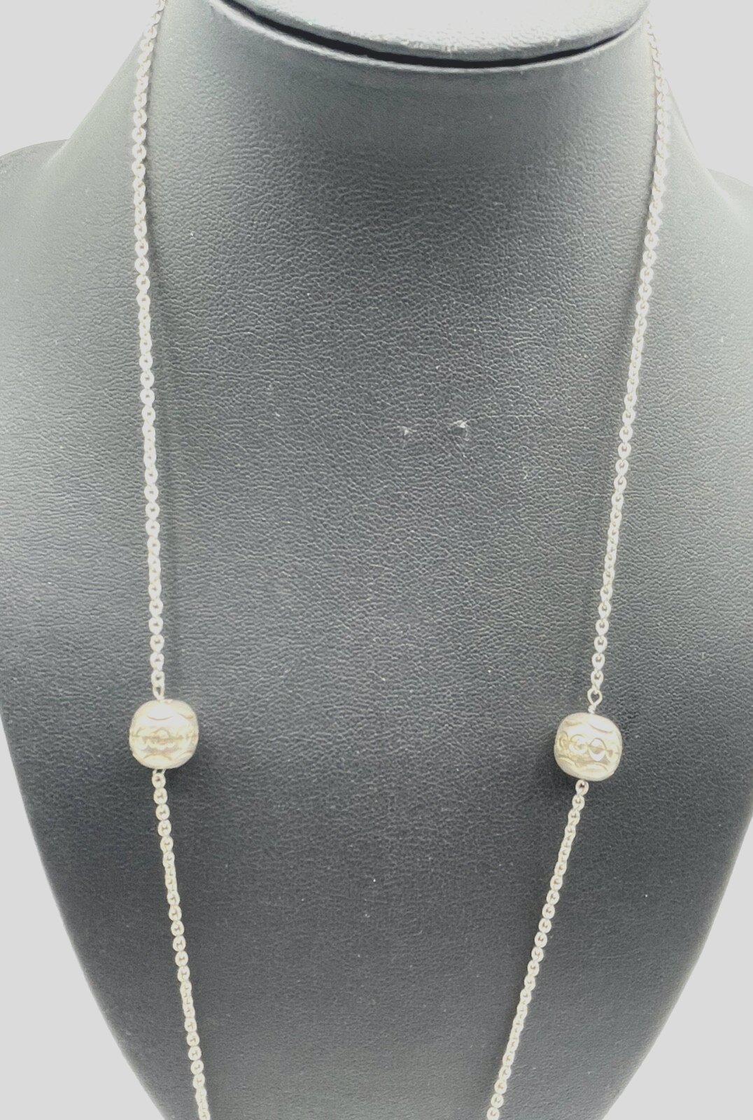 Y-Kette Silberkette Collier 925 Silber einfache L 38,5cm Handarbeit ungetragen 22