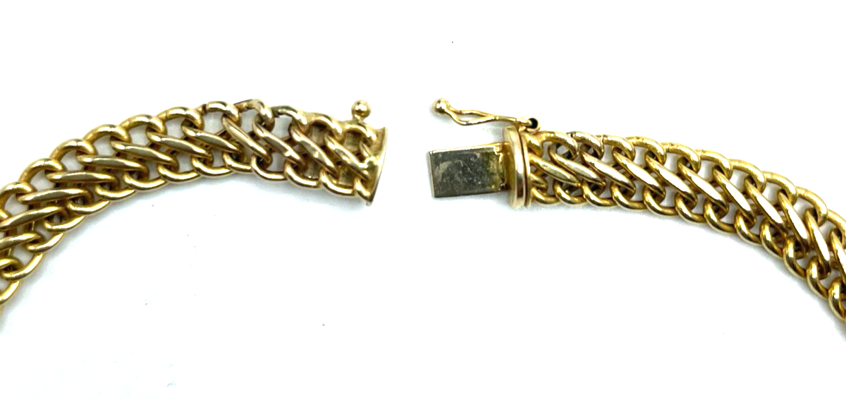 585 Gold 14 K Gelbgold Kette doppelte Panzerkette Collier L 43 cm B 7 mm gepfl.5