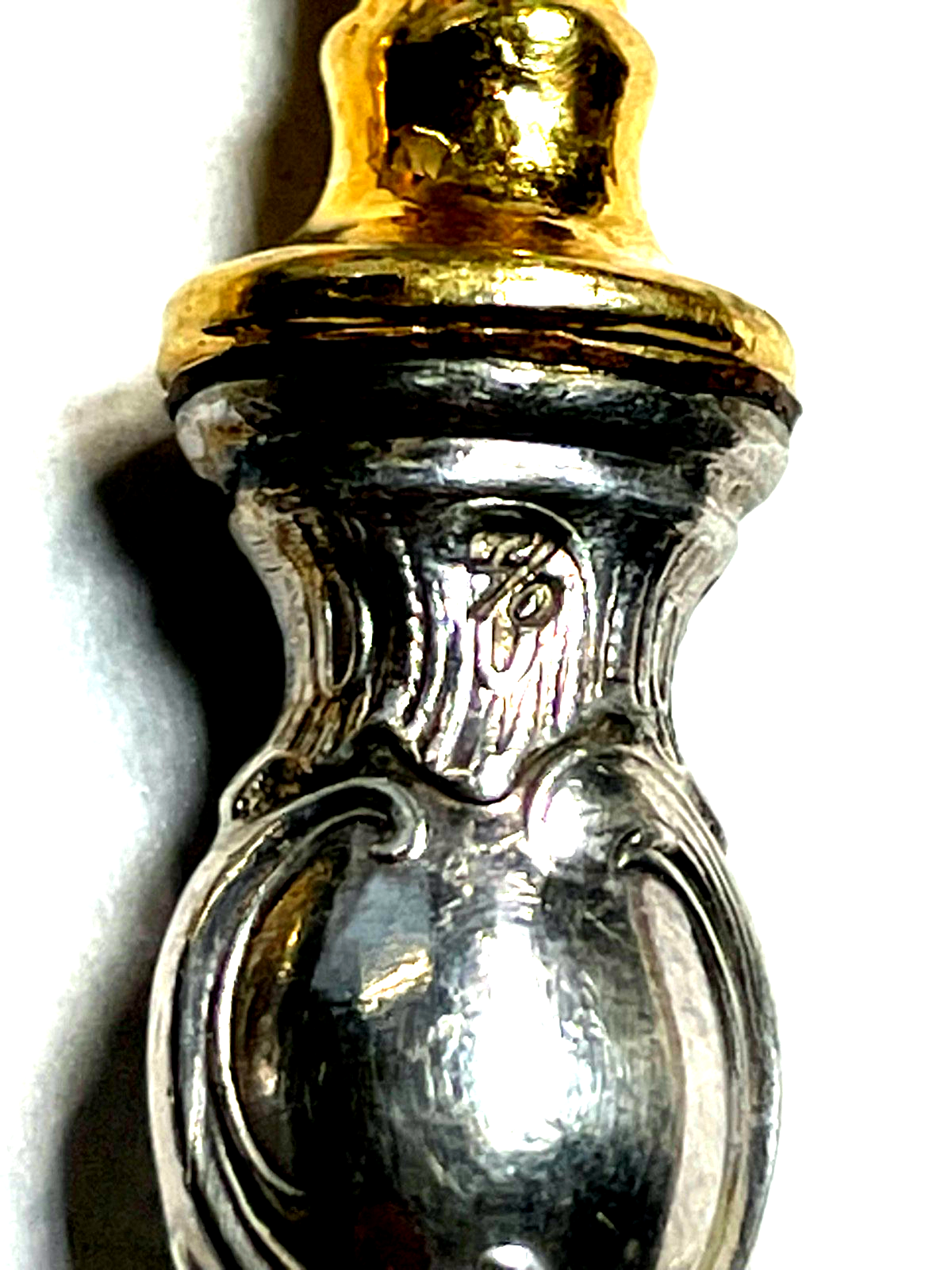 Antik WMF Historismus Vorleger Buttermesser + Käsemesser versilbert + vergoldet3