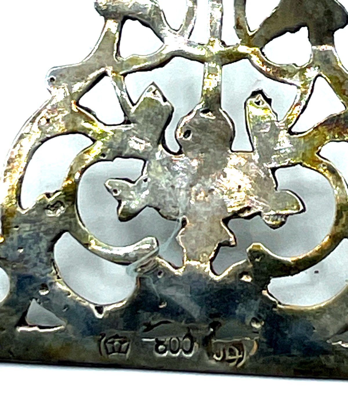 Antik 800 Silber Konfekt Pralinen Zange Vorleger Durchbruch floral Dekor 37 Gr.3