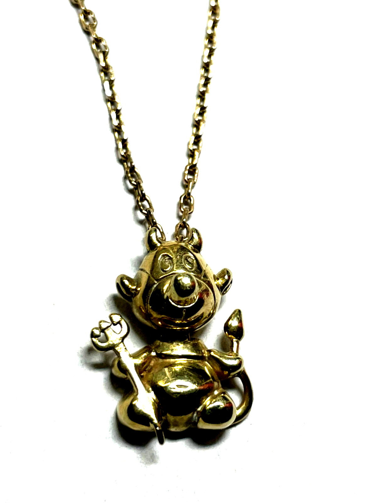 333 Gold Anhänger Teufel Teufelchen an 59 cm Goldkette Ankerkette 8 K unisex0