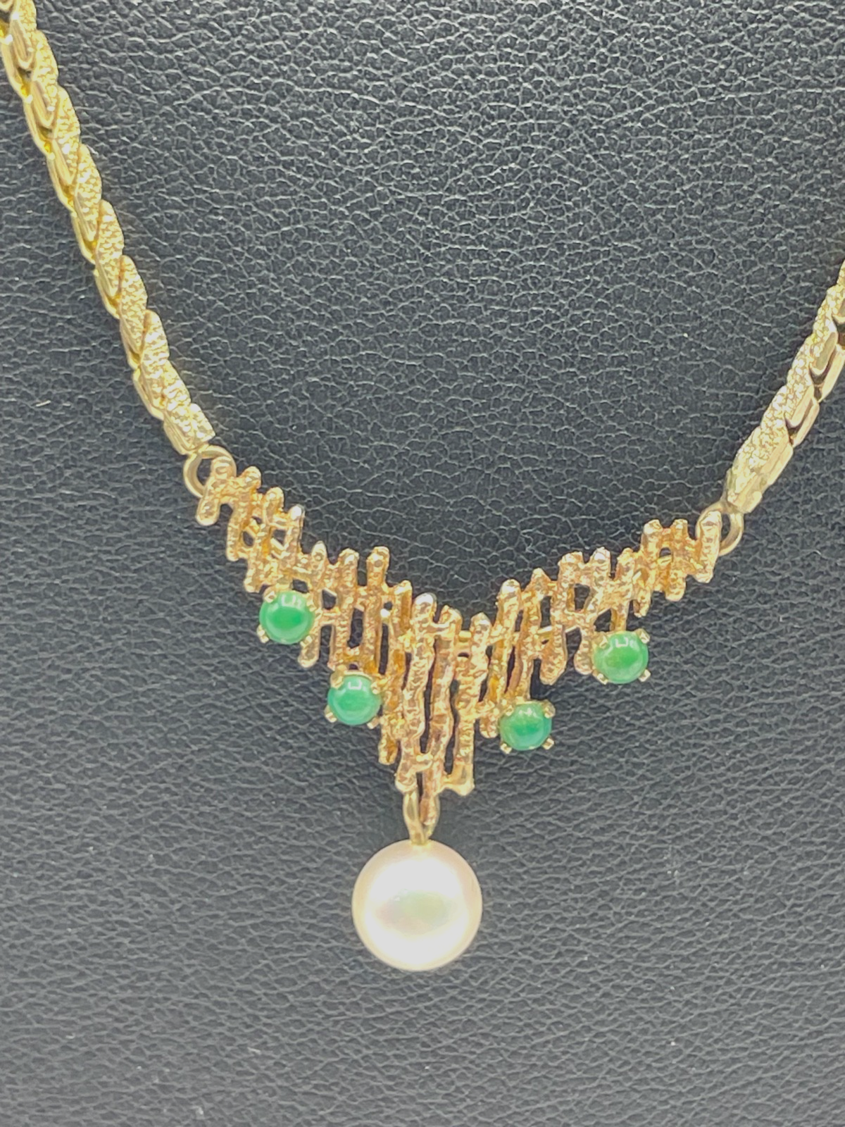 333 Gold 8 K solide Juwelier Halskette Collier 1 Akoya Perle 4 Türkis + Verlänge1