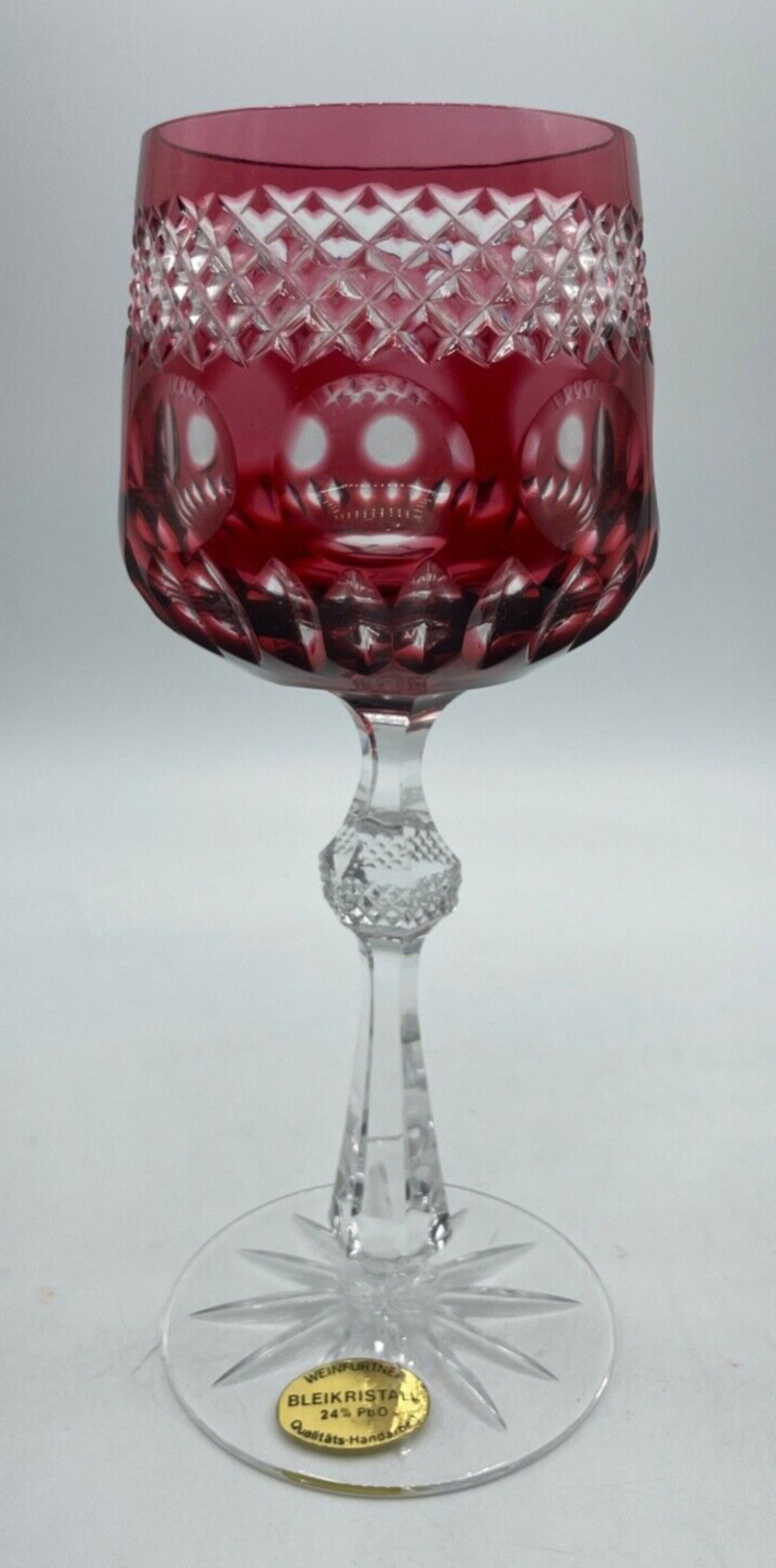 1 Weinfurtner Kristallglas Kristall Glas Weinglas Überfang leuchtend Purpur 19,50