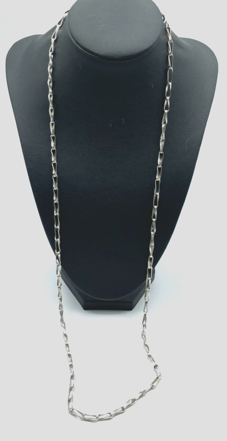 Solide 925 Sterling Silber Kette Design Muster  L 80 cm B 4 mm unisex top gepfl.1