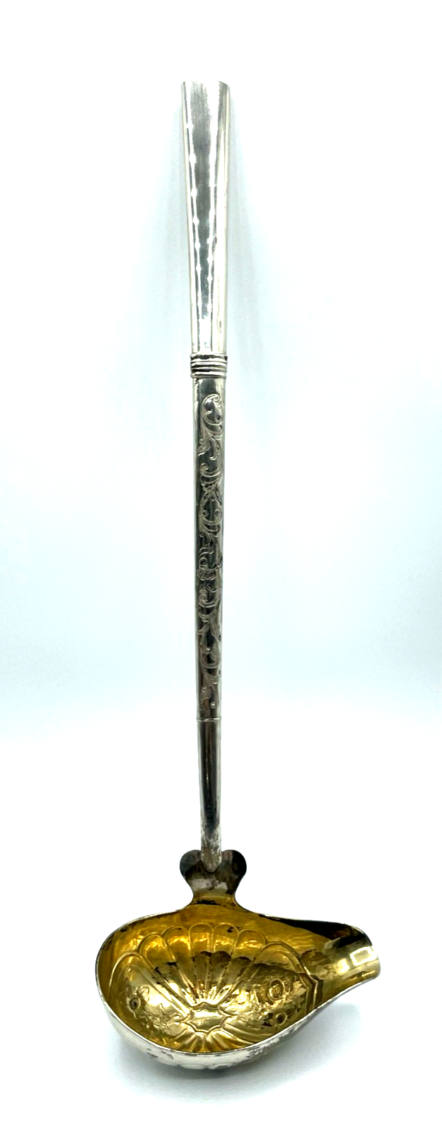 Antik  Biedermeier Silber 1 Vorleger Kelle alte Punzen L 38 cm teilvergoldet14