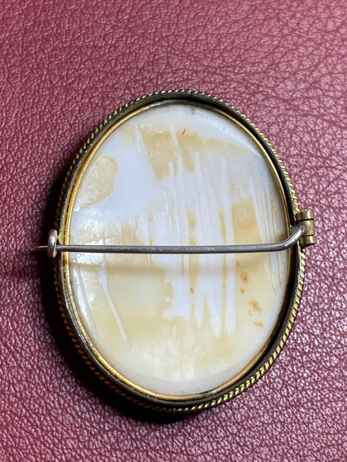 Antik Engelshaut  Korallen  Gemme vor 1900 Cameo Brosche feine Handarbeit gepfl.4