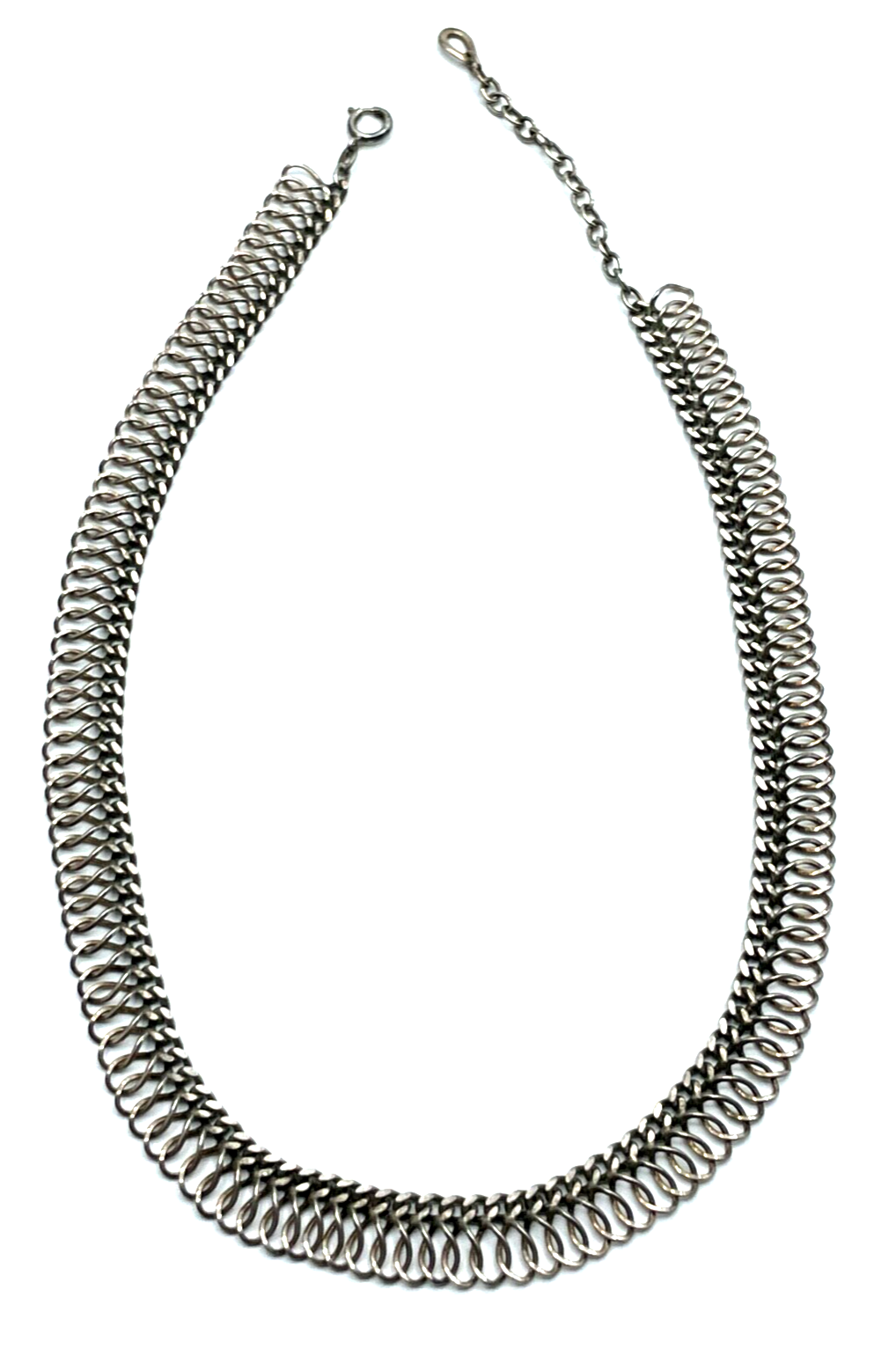 Vintage Design Silber Kette 835 FBM Collier 70er J Längenverstellbar bis 47,5cm4