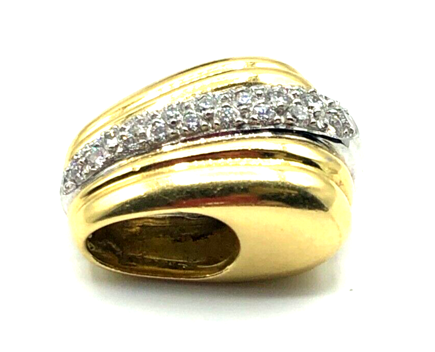 Massiv 750 Gold 18 K Gold Gleiter Schieber Anhänger 0,4 Brillant Juwelier Unikat4