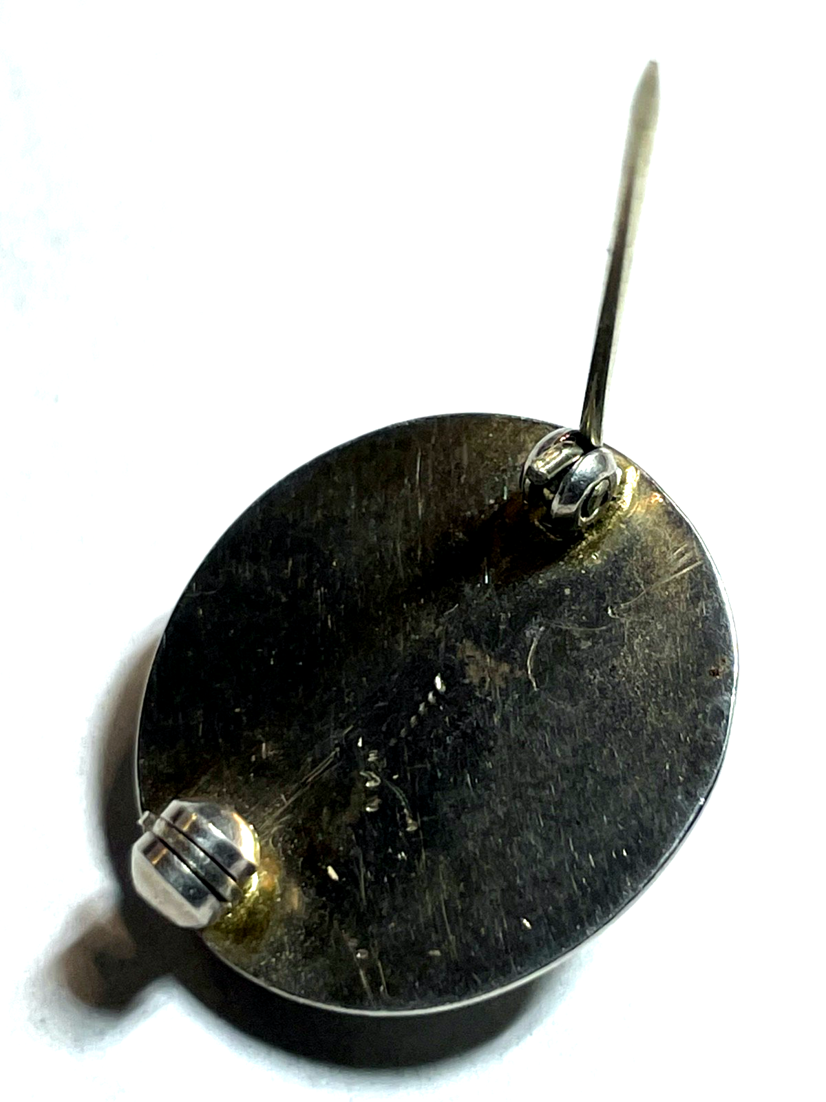 Vintage Rarität Operculum Augenachat Brosche Anstecknadel in Silber Nr. 2 gepfl.7