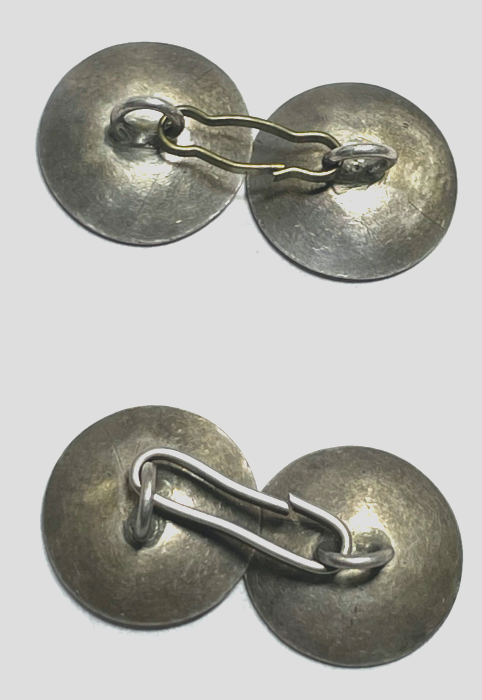 Antik Manschettenknöpfe unisex versilbert Initialen Gravur JD o DJ Buttons gepfl2