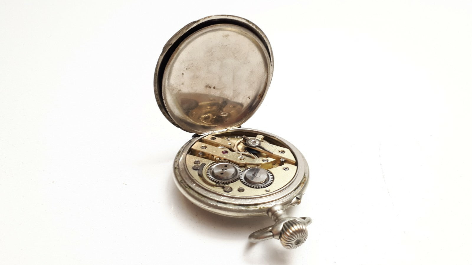 Taschenuhr um 1900 - Emaille Ziffernblatt - Kronen Aufzug - kleine Sekunde 4