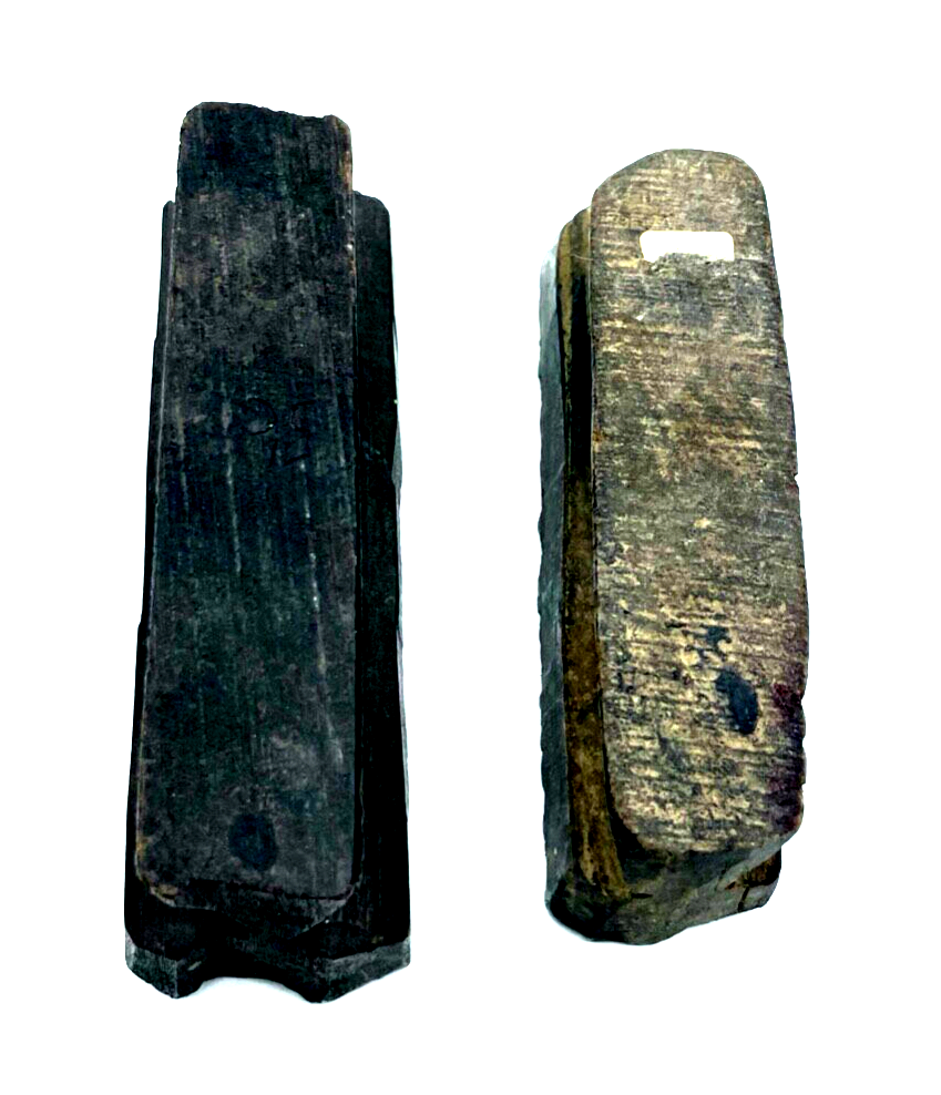 2x antik Druckstock Handarbeit Handgeschnitzt Stoffstempel Druckstempel gepfl.0