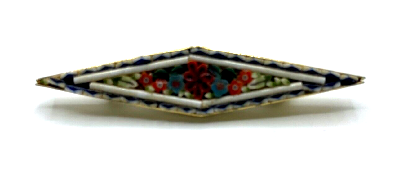 Glasmosaik Brosche Anstecknadel feine Handarbeit Italien Mikromosaik Millefiori3