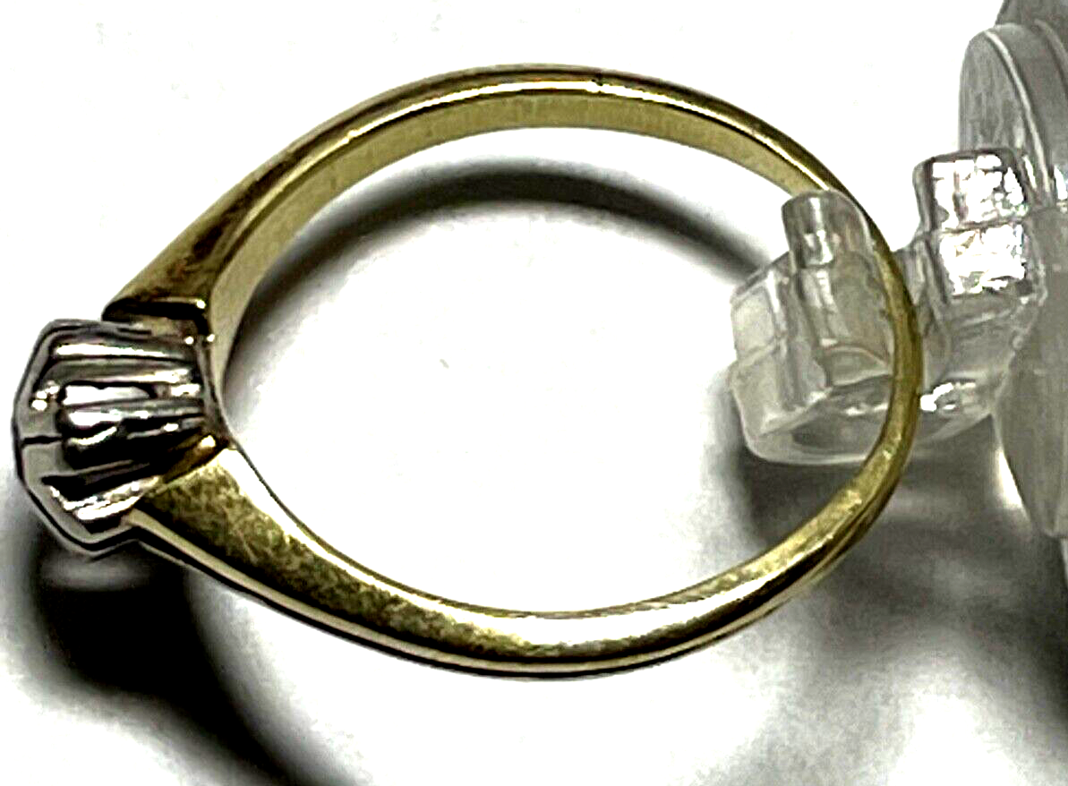 Klassisch solider 585 Gold 14 K Ring Brillant ca. 0,05 ct. Ø 20mm RG 632