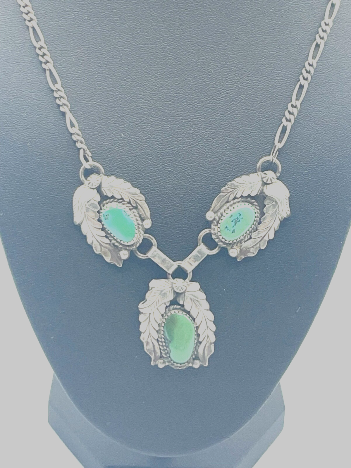 925 Sterling Kette Indianerschmuck mit Türkis unisex  sign H. Spencer Handarbeit2