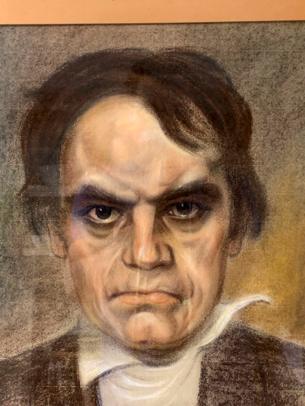 Fritz Schönefeld 1945 - Ludwig van Beethoven - Porträt - Mischtechnik - gerahmt1