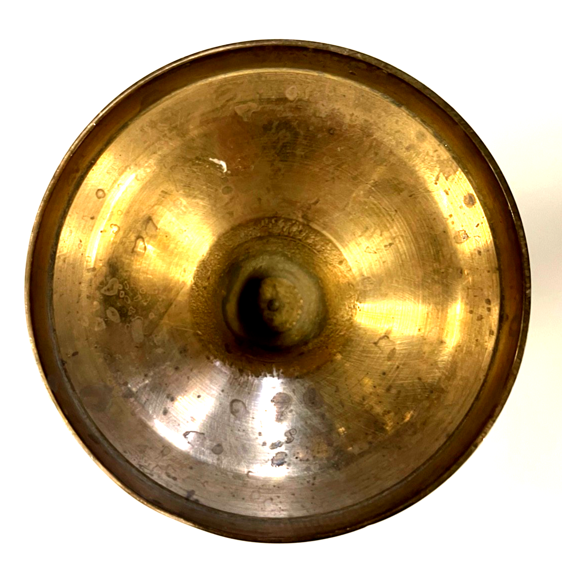 Alte Handarbeit persische Vase Messing handbemalt H 31 cm Dachbodenfund4