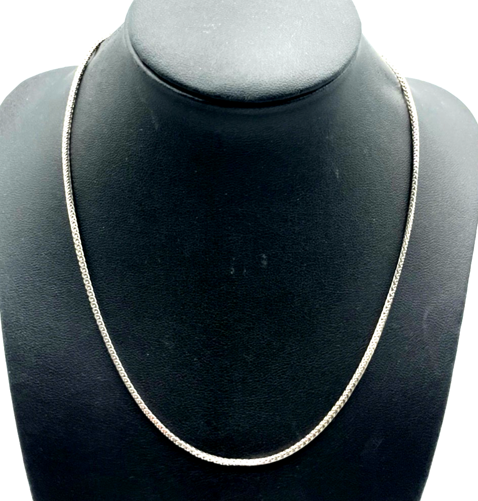 585 Gold 14 K Gold Weißgold Fuchsschwanz Collier L42,5cm B2mm Juwelier Qualität1
