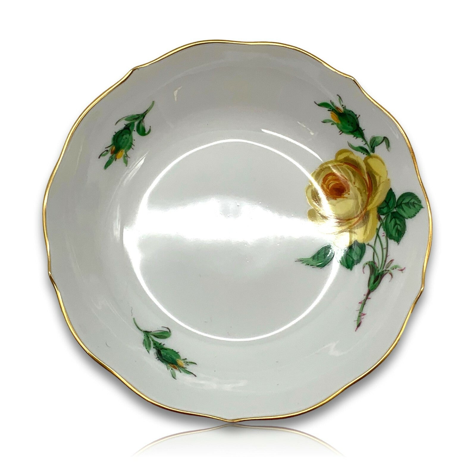 Meissen - Mokkatasse - Dekor Gelbe Rose - Handbemalt - Goldstaffage6