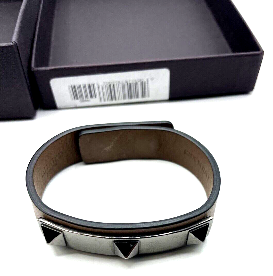 Valentino Garavani Lederarmband Ruthenium Nieten Rockstud neuw. + orig. Box7