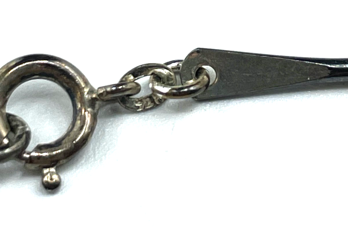 Vintage solide 81,5 cm lange Design Silberkette 835 Silber 14 Chrysopras Kugeln2