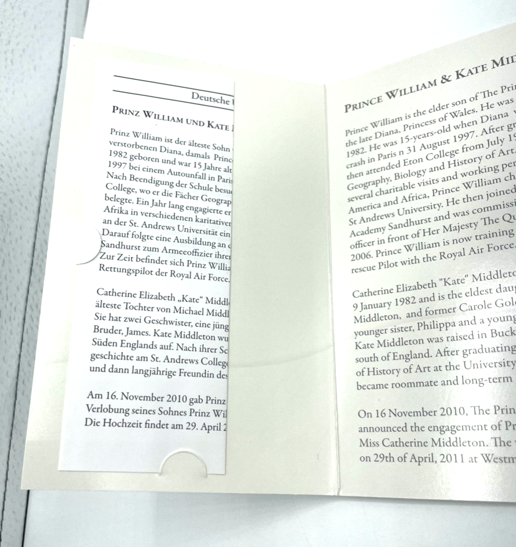 2x 0,5 Gramm 999 Gold Sammler Münze Royal Wedding Kate + William 2011 im Blister8